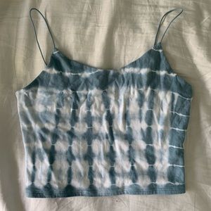 Blue/white tie dyed tank top from Garage